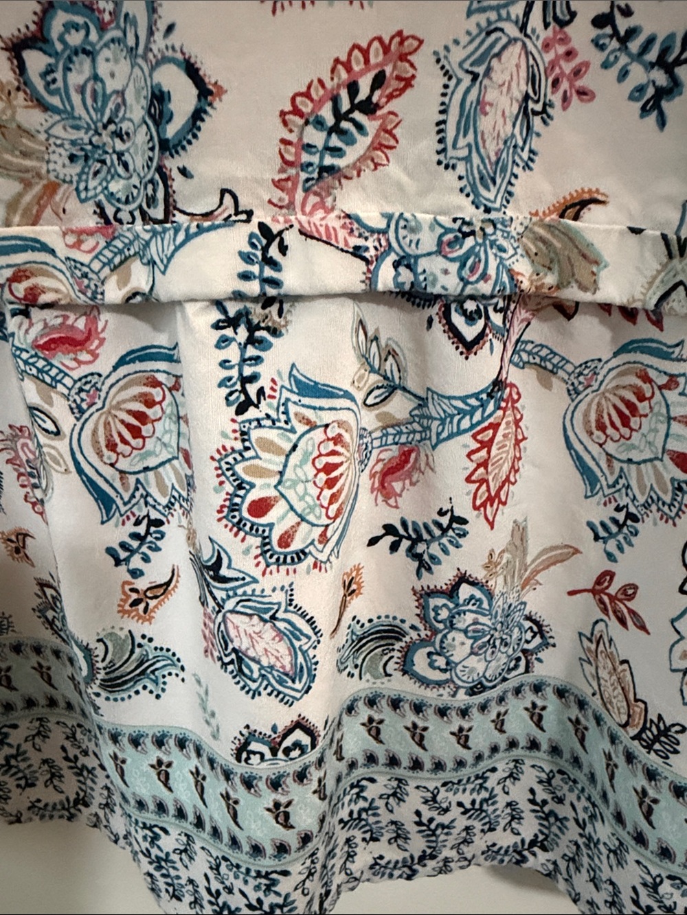 Sleeveless Floral Print Tunic Top - Blue Multicolor - Picture 5 of 8